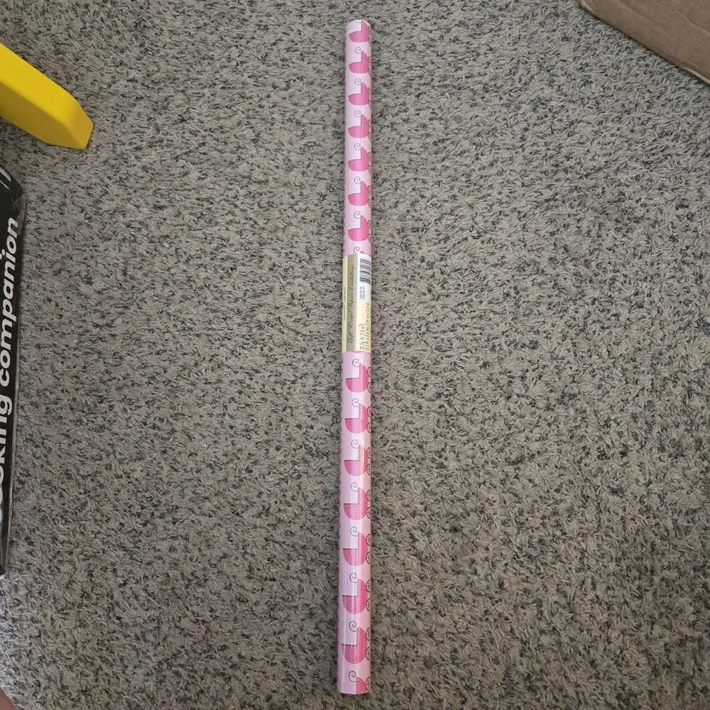 VTG American Greetings Wrapping Paper Roll '97 Baby Shower Girl Pink NOS 20 Sqft